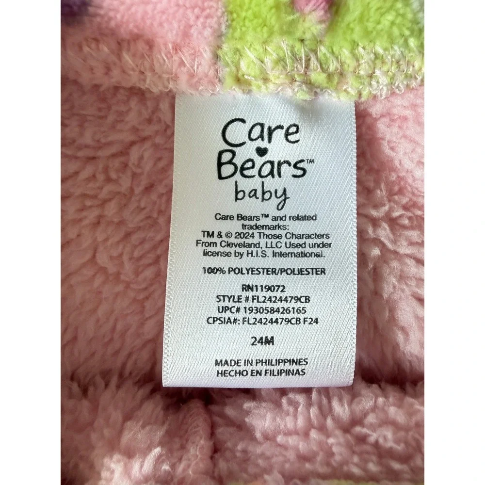 Care Bears Baby Snugit Pajama Set Pink Multi Fleece 24M NWT New